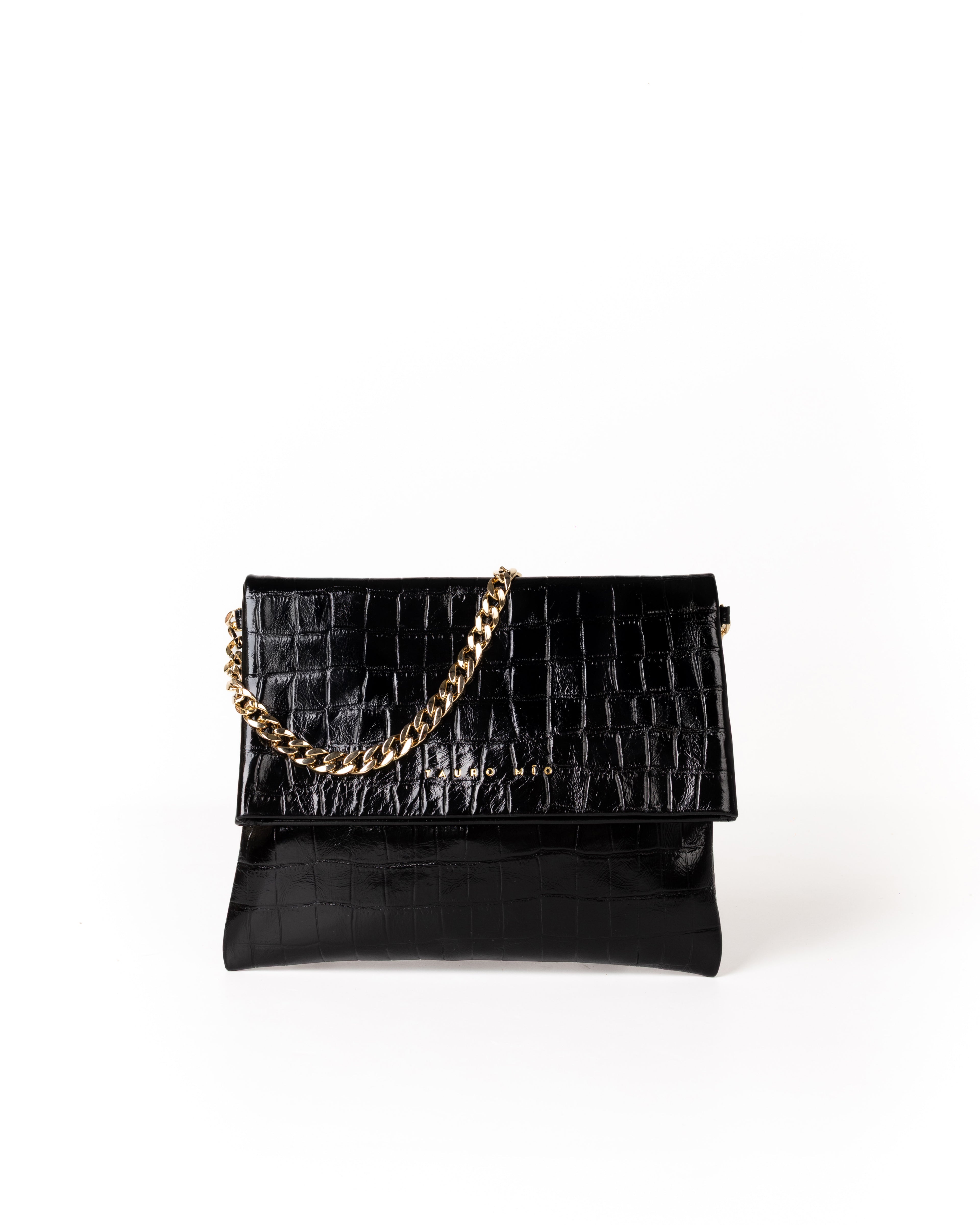 Coco Clutch Piel Estampado Coco Negro