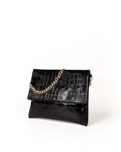 Coco Clutch Piel Estampado Coco Negro