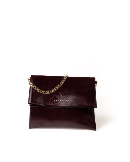 Coco Clutch Piel Charol Vino
