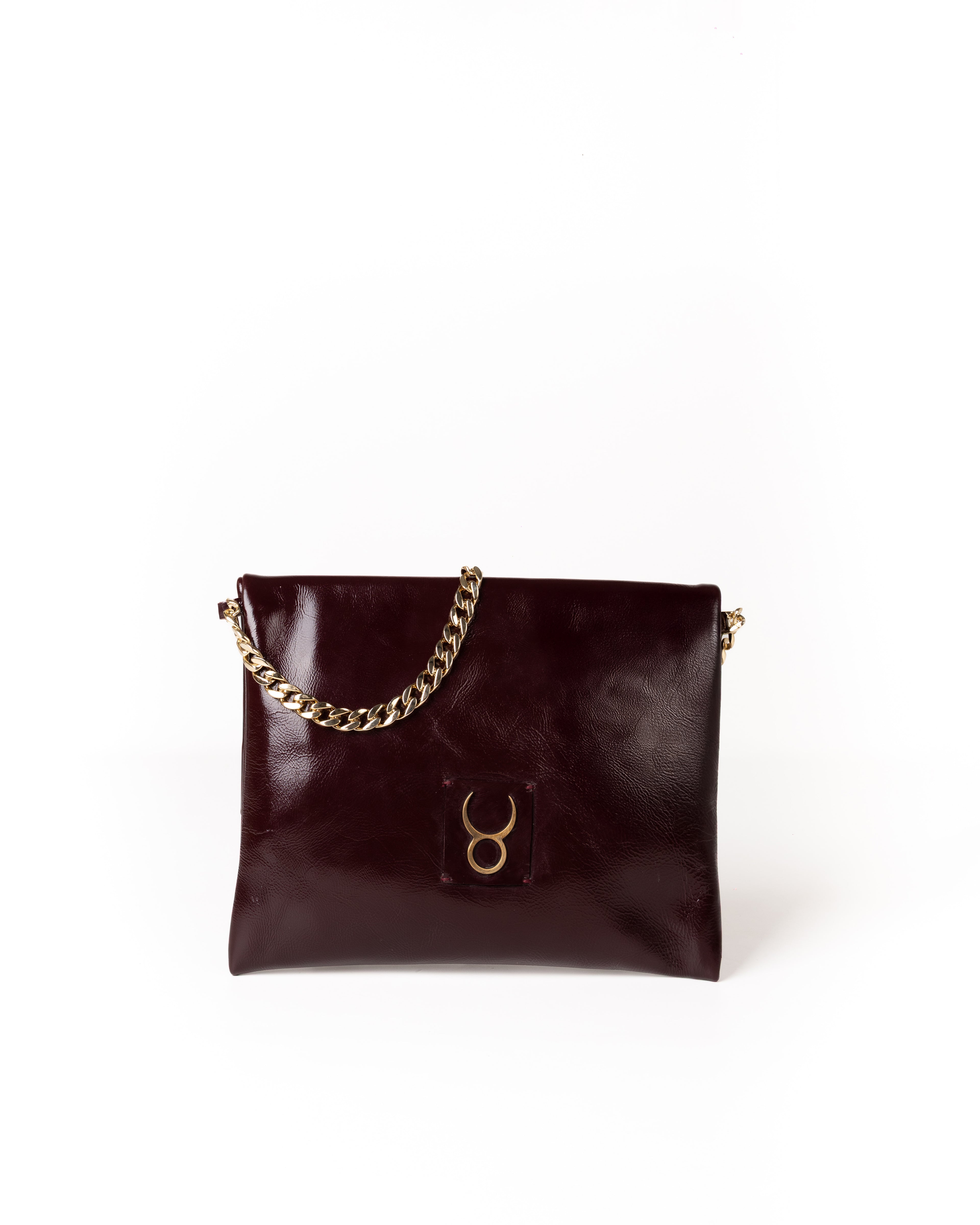 Coco Clutch Piel Charol Vino