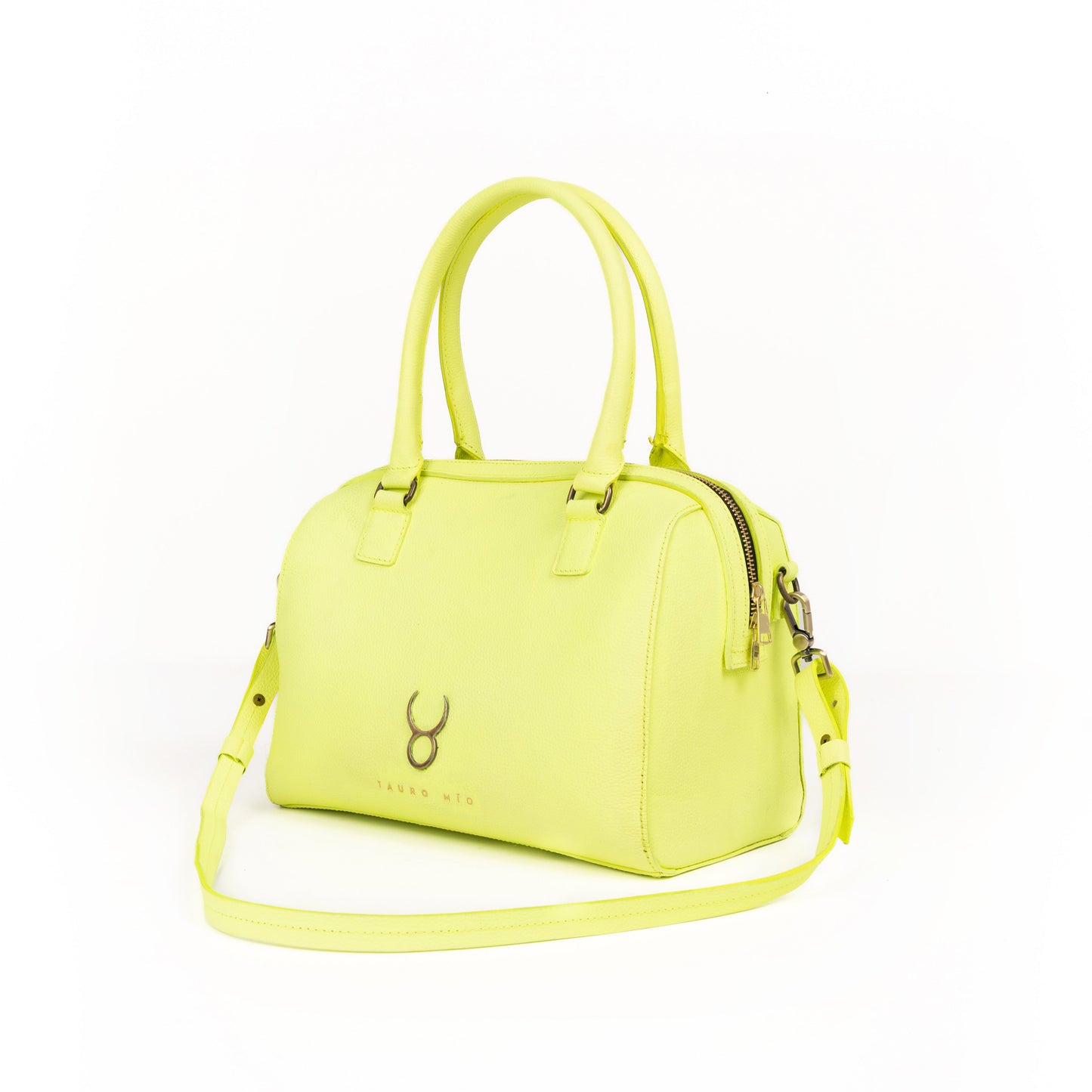 Bolao Bowling Bag Piel Amarillo Neón