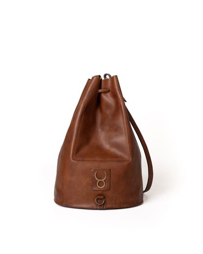 Bolso Bucket Bag Piel Caoba Minimal Edition