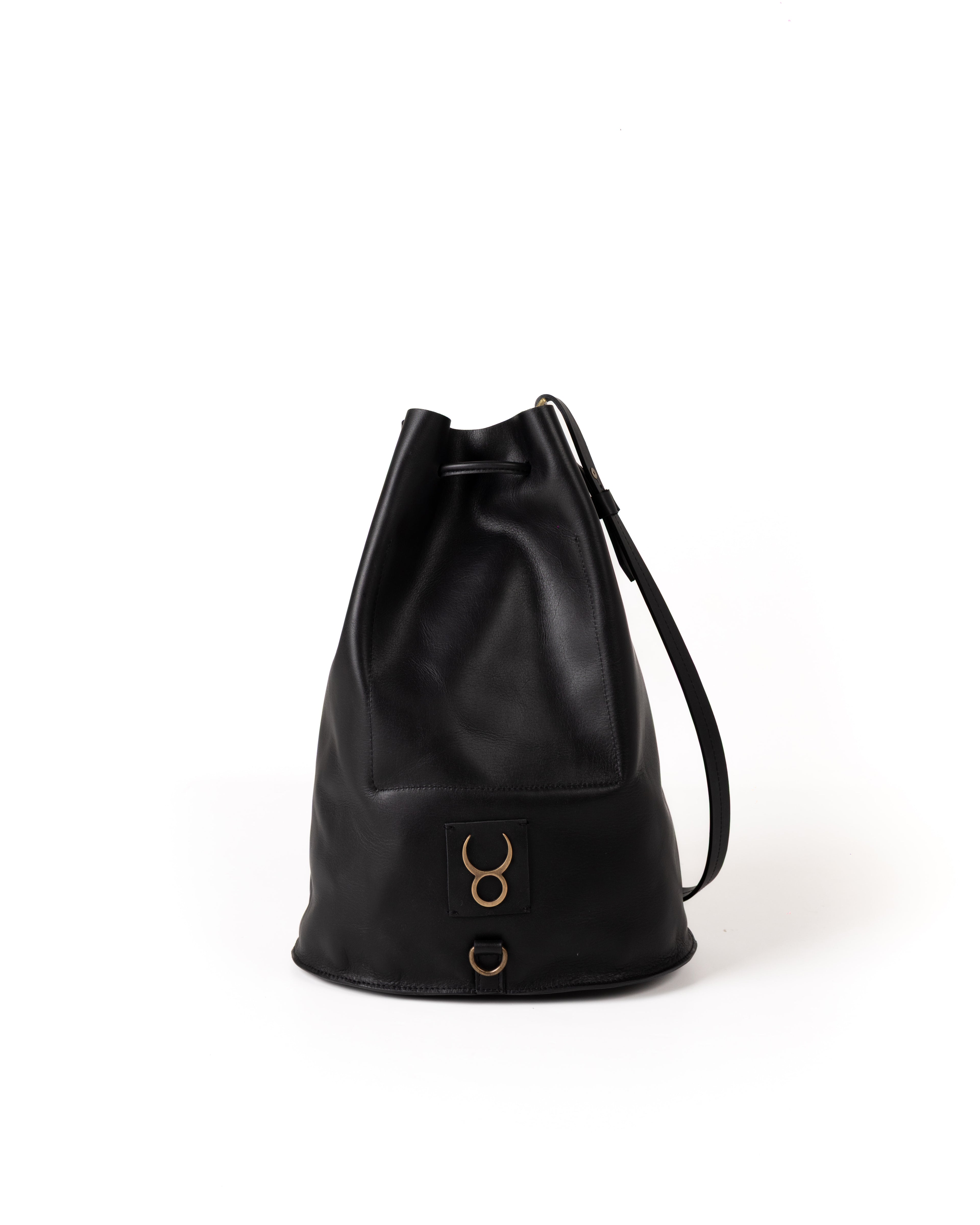 Bolso Bucket Bag Piel Negro Minimal Edition