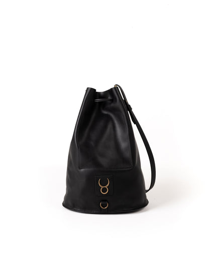 Bolso Bucket Bag Piel Negro Minimal Edition