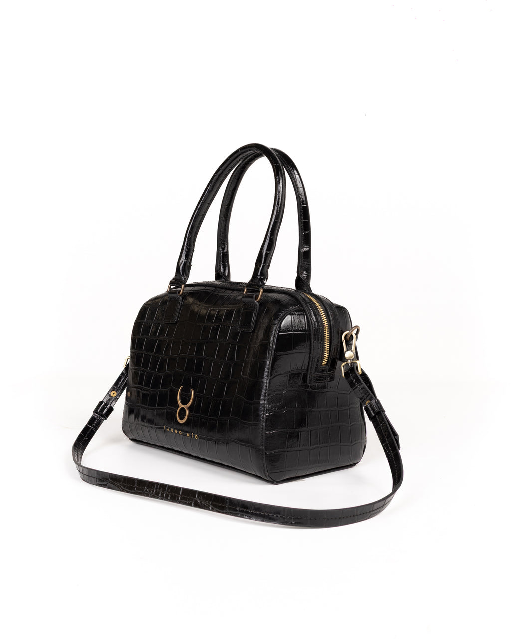 Bolso Bowling Bag Piel Estampado Coco Negro