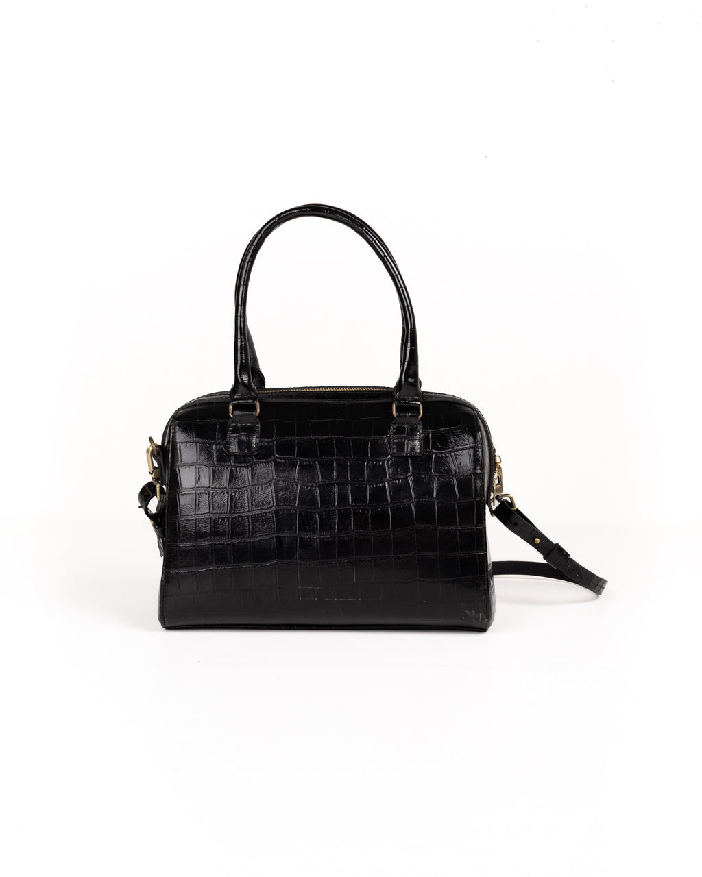 Bolso Bowling Bag Piel Estampado Coco Negro