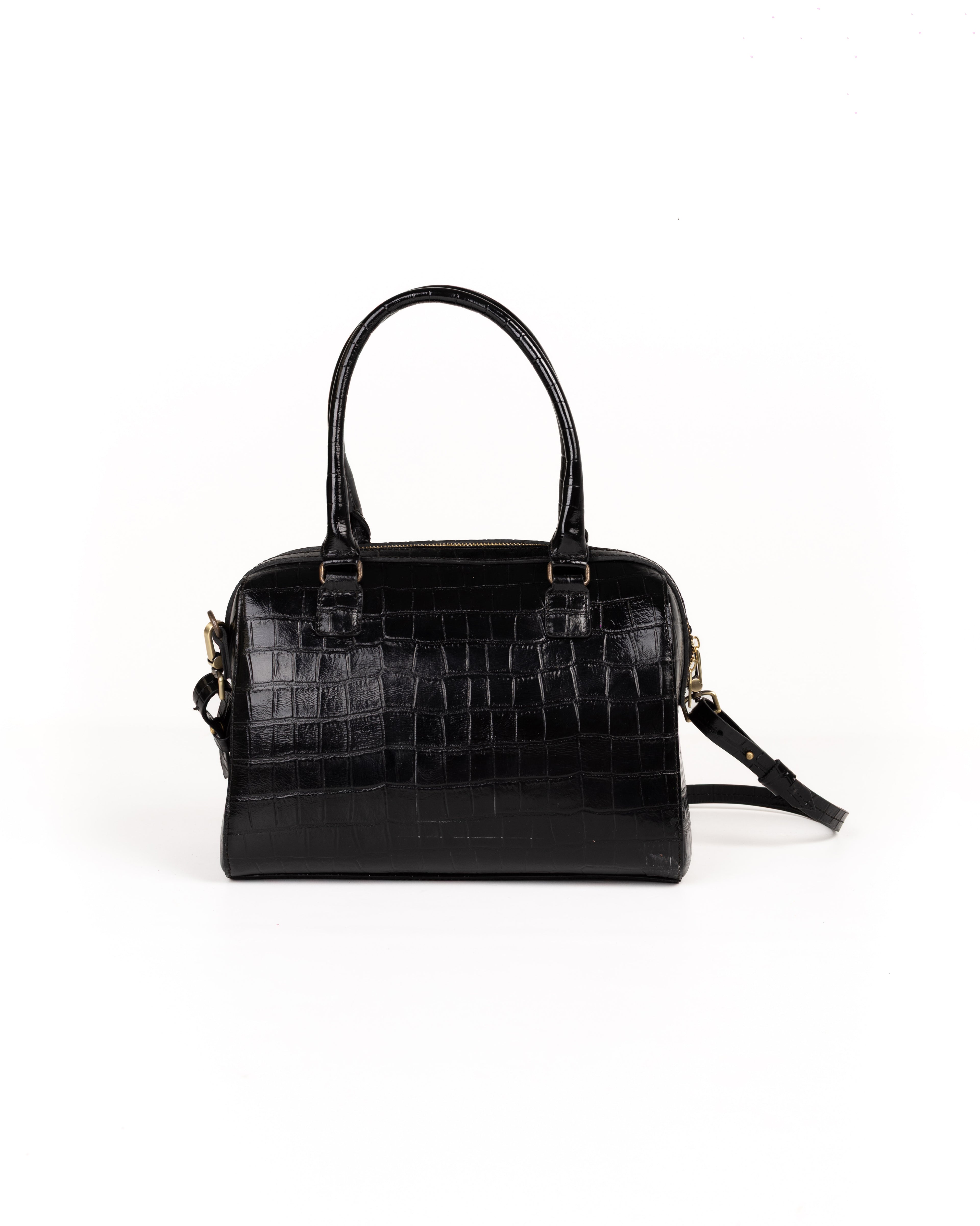 Bolso Bowling Bag Piel Estampado Coco Negro