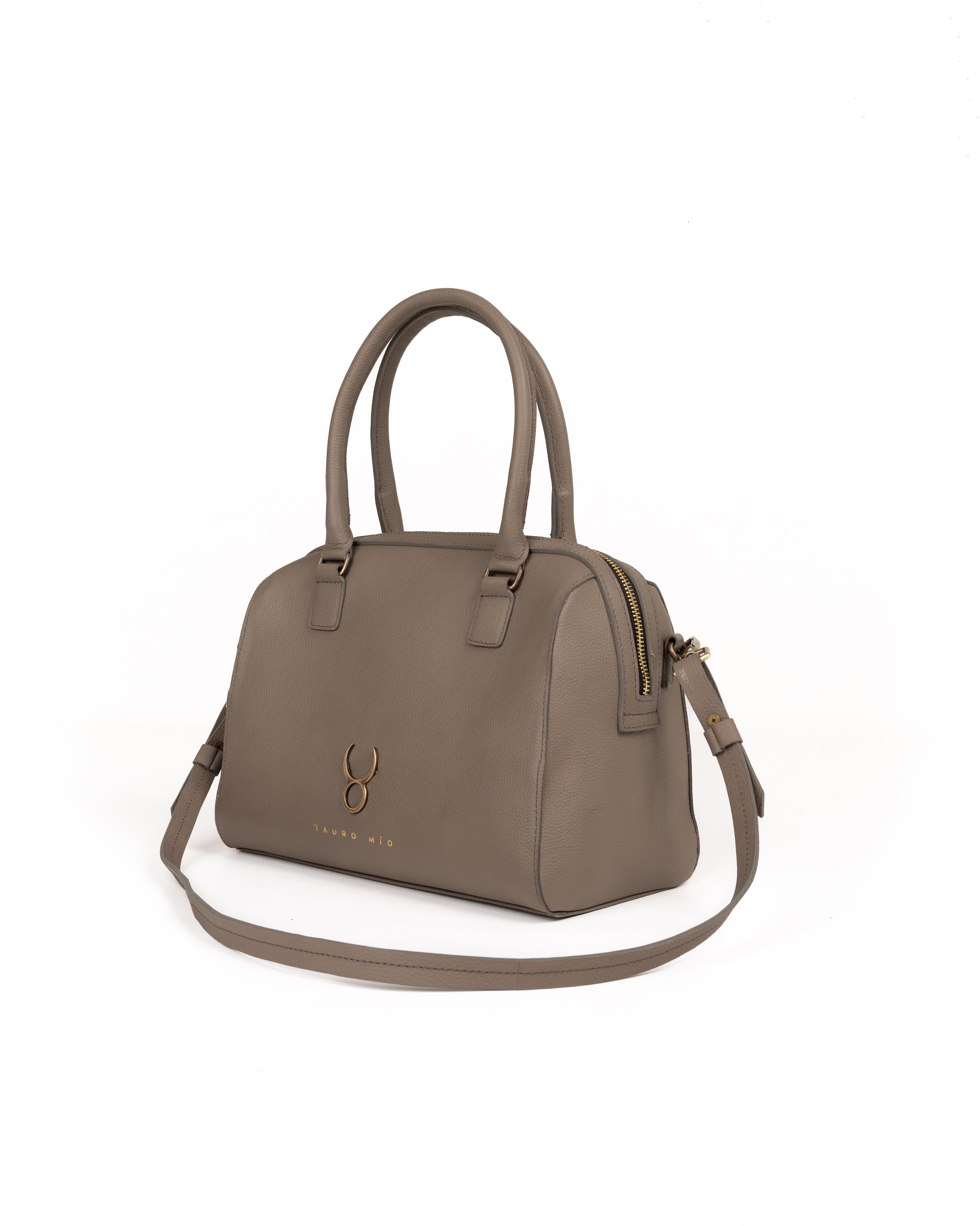 Bolso Bowling Bag Piel Taupe