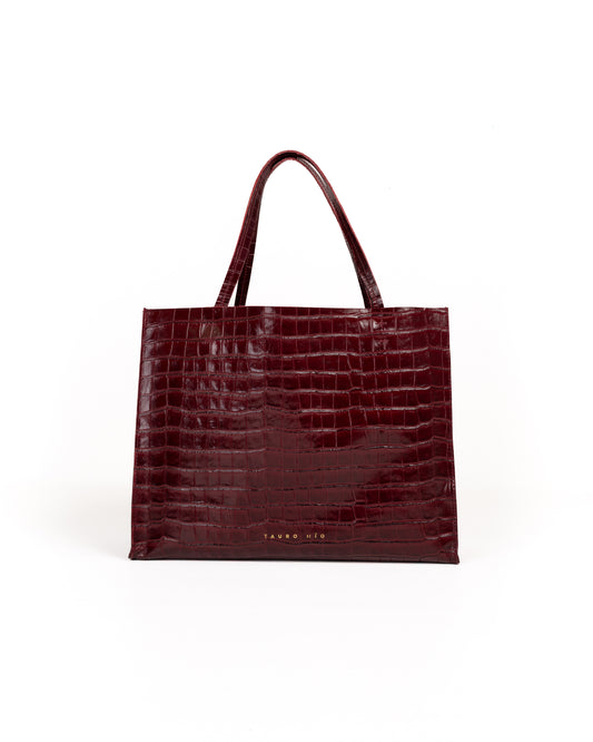 Bolso Rose Tote Piel Estampado Coco Burdeos