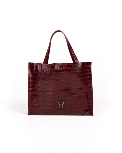 Bolso Rose Tote Piel Estampado Coco Burdeos