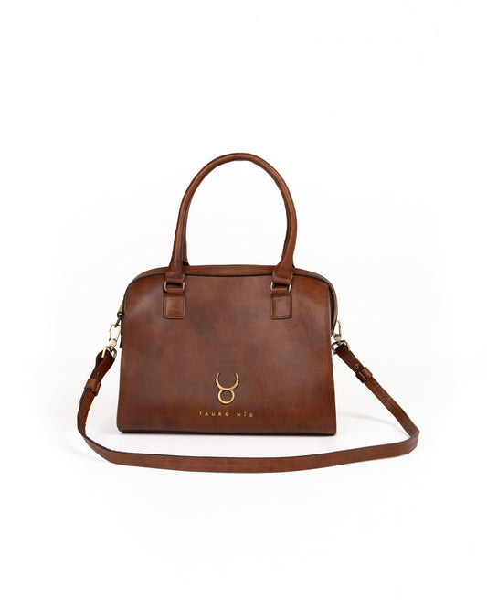 Bolso Bowling Bag Piel Caoba