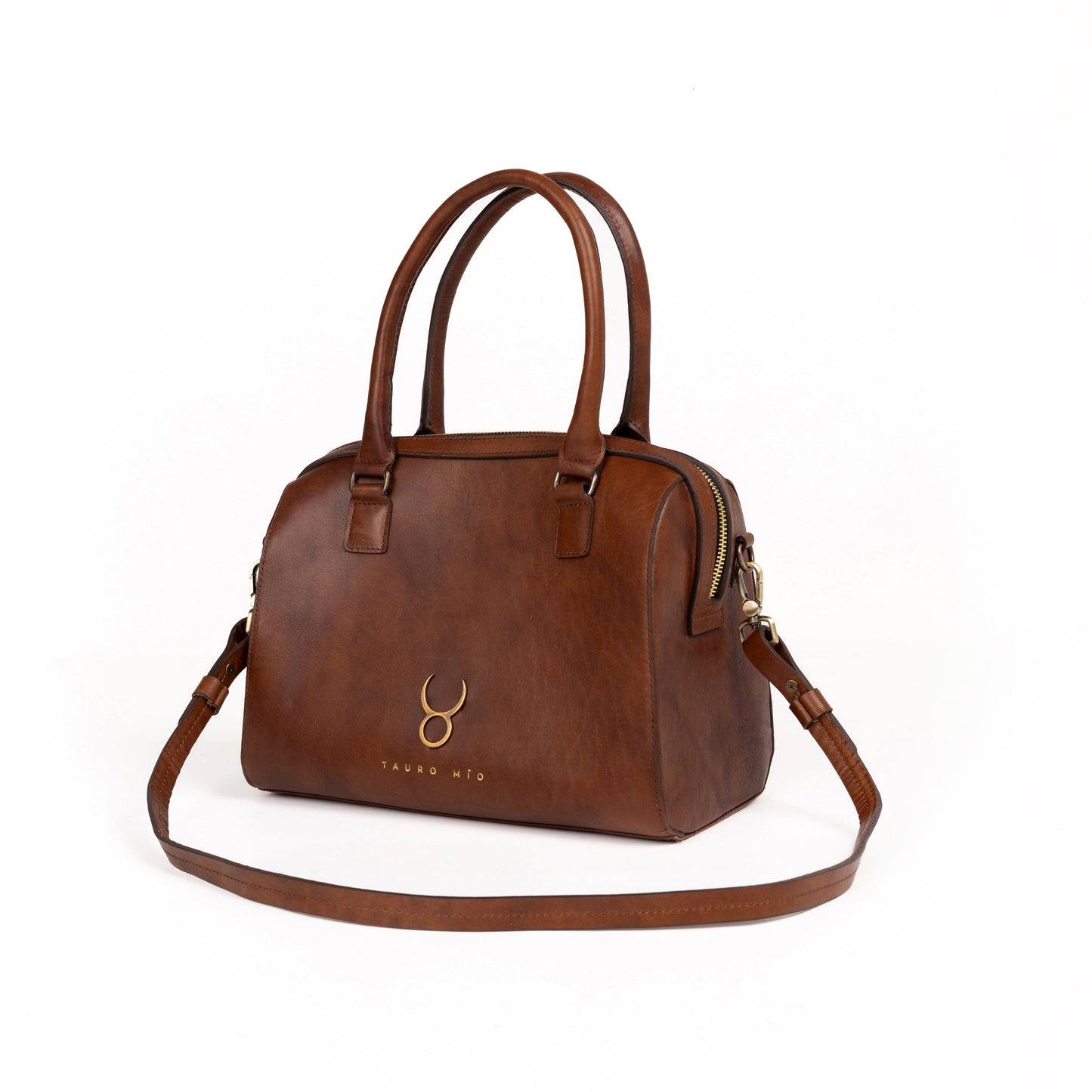 Bolso Bowling Bag Piel Caoba
