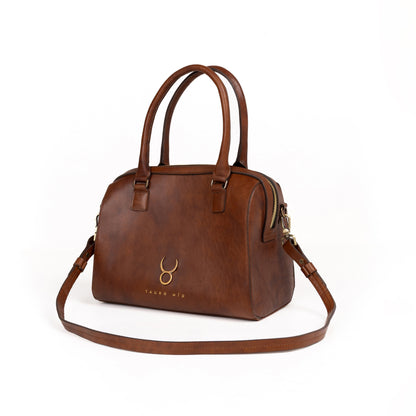 Bolso Bowling Bag Piel Caoba