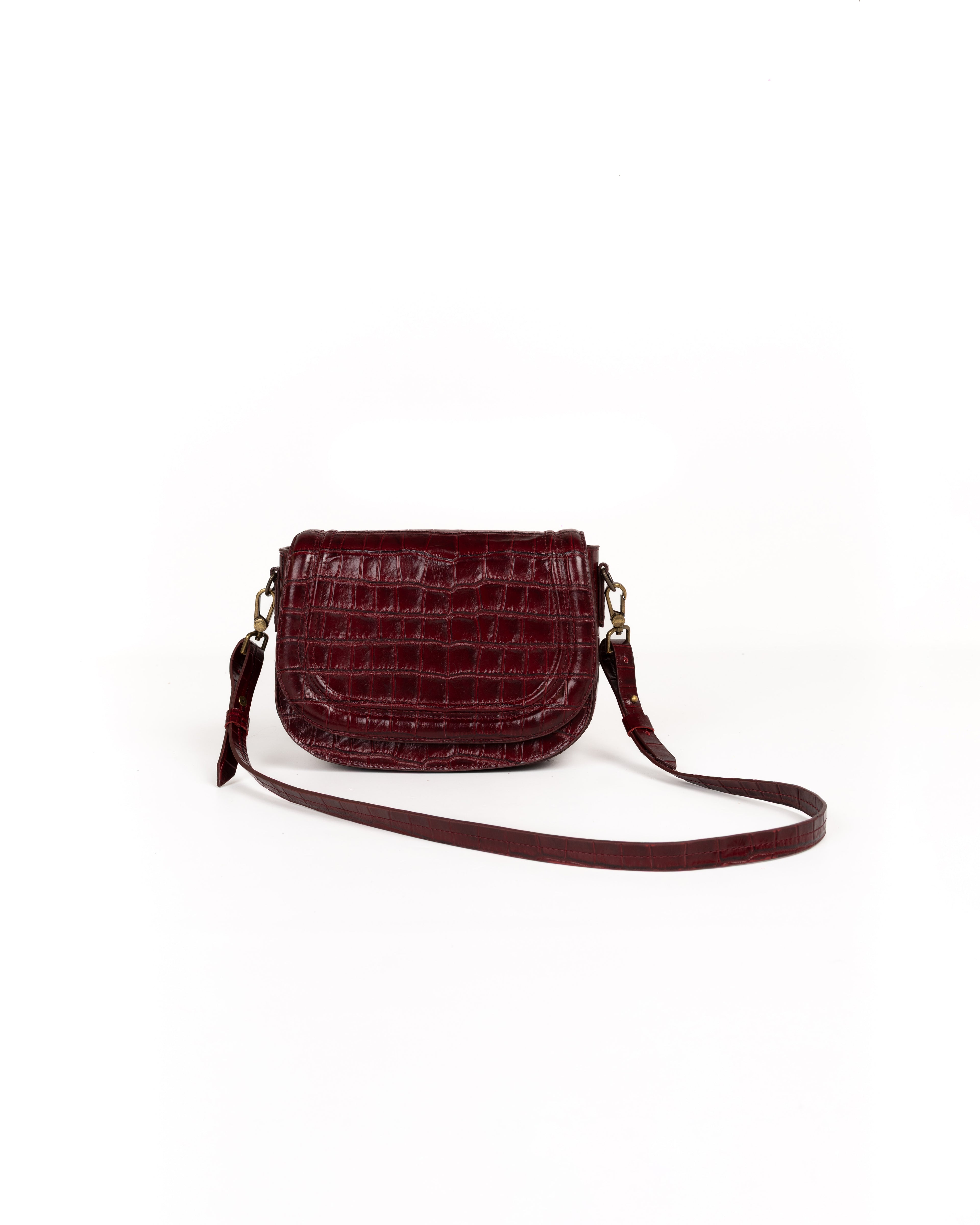 Crossbody Piel Estampado Coco Burdeos