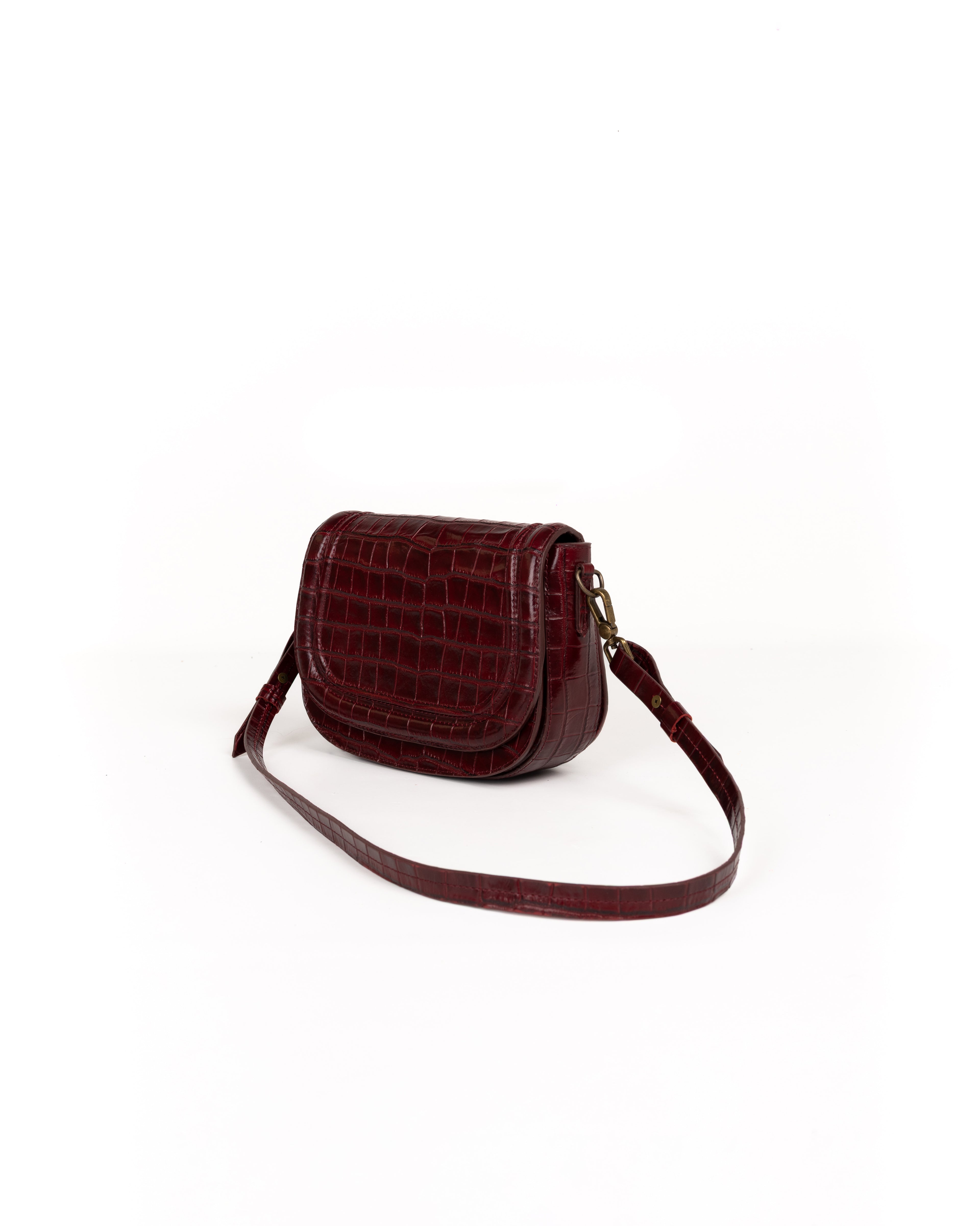 Crossbody Piel Estampado Coco Burdeos