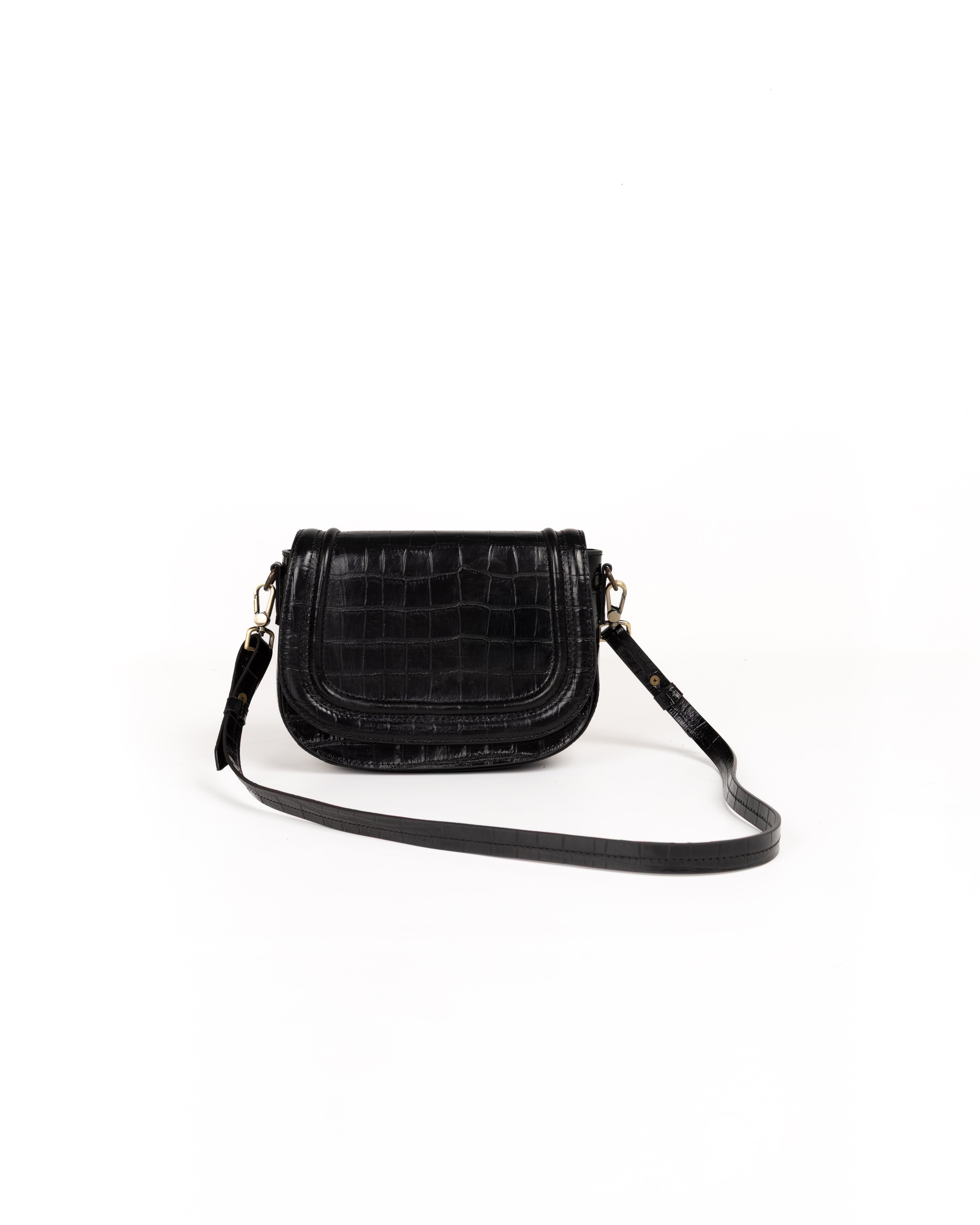 Jessie Crossbody Piel Estampado Coco Negro