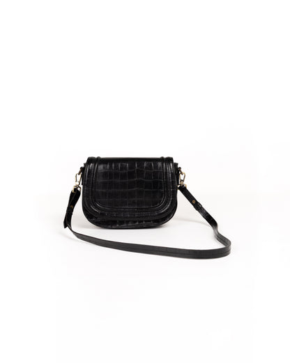 Crossbody Piel Estampado Coco Negro