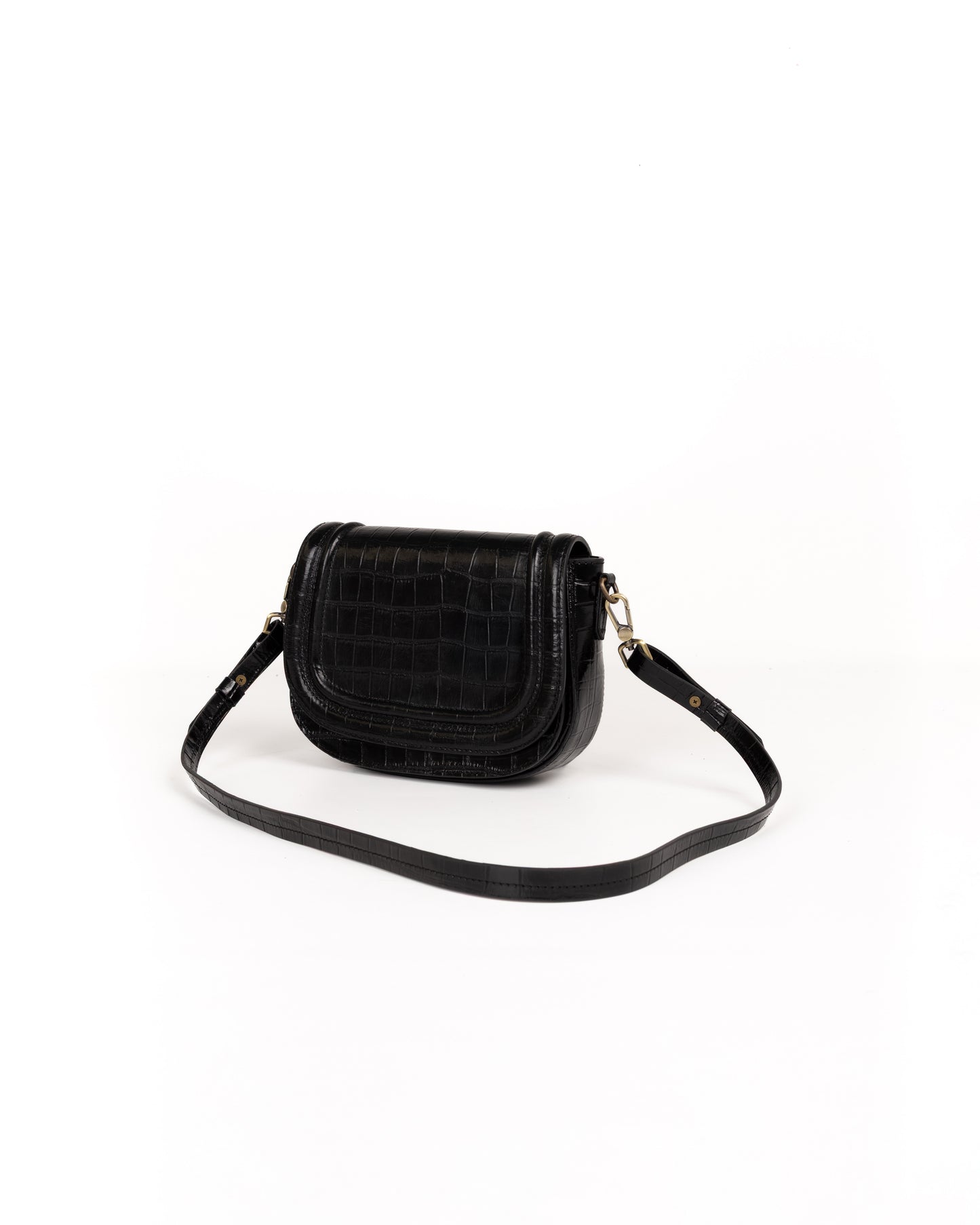 Crossbody Piel Estampado Coco Negro