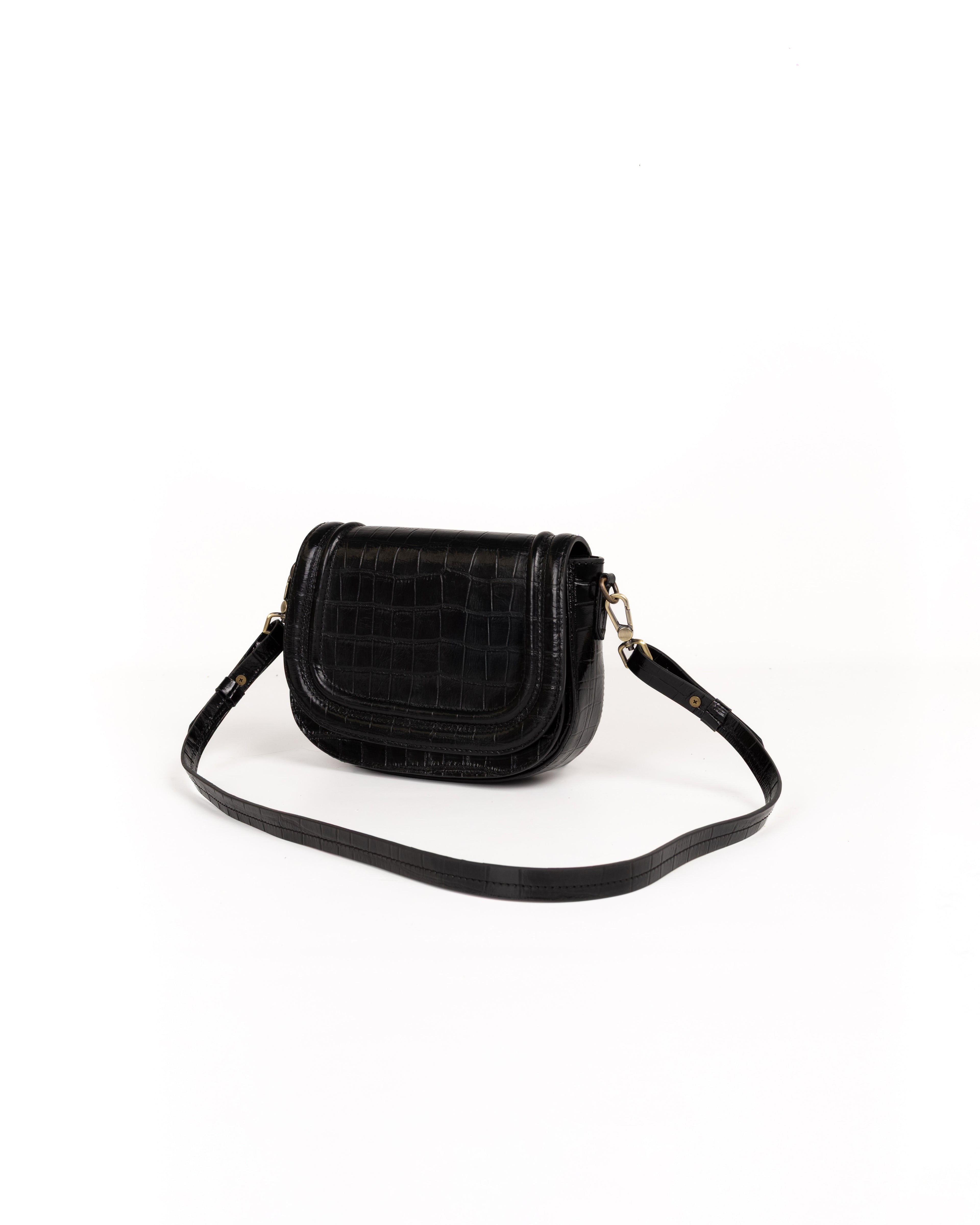 Jessie Crossbody Piel Estampado Coco Negro