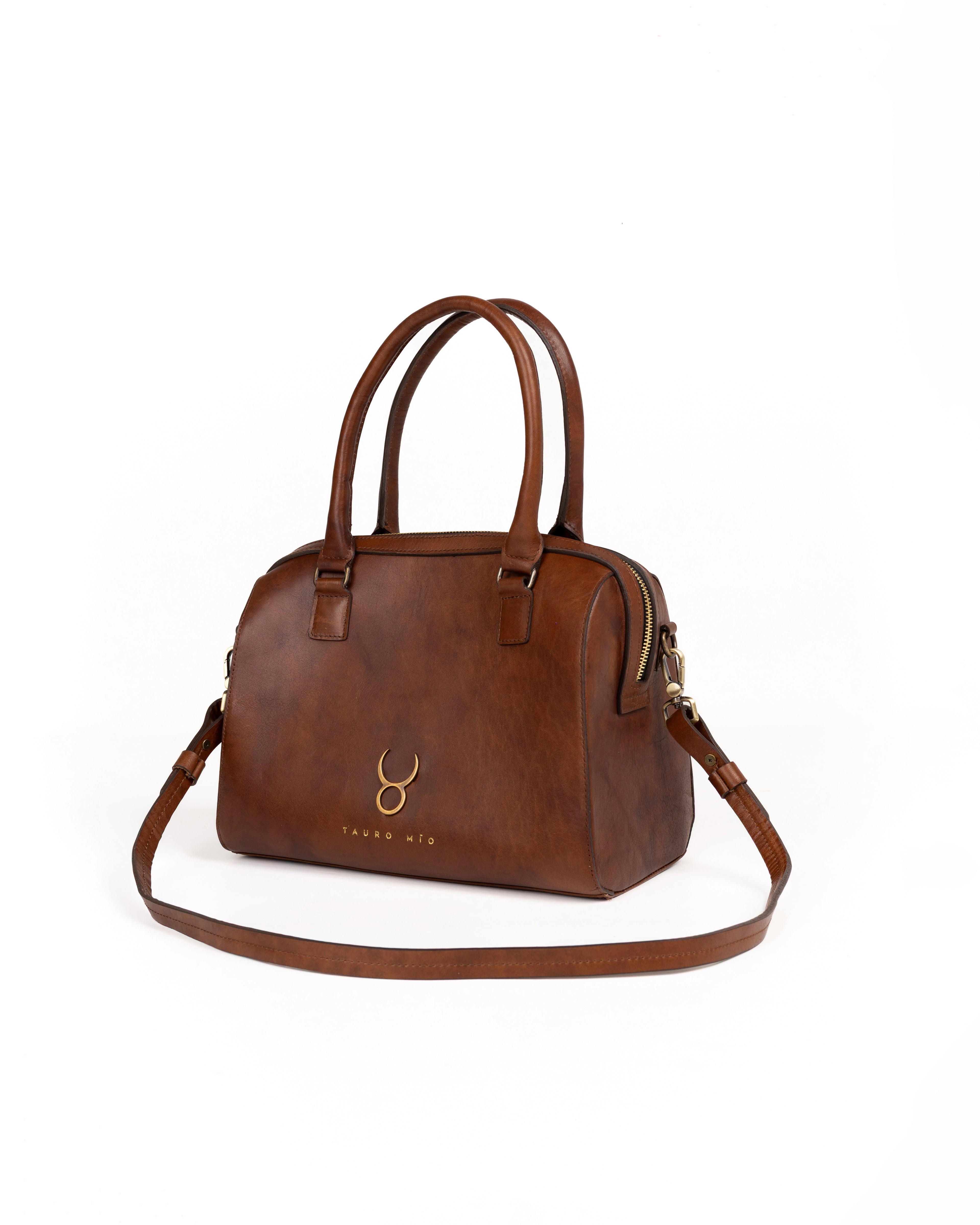 Bolso Bowling Bag Piel Caoba