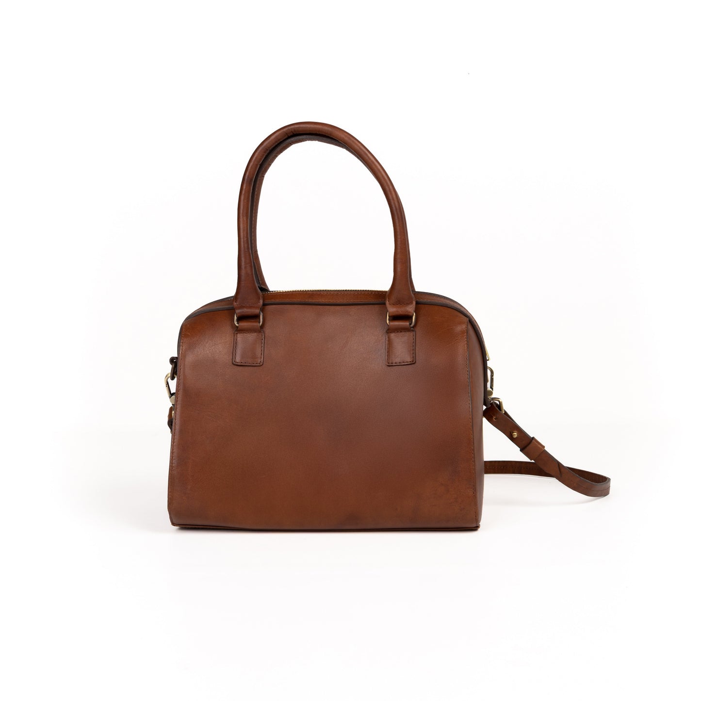 Bolso Bowling Bag Piel Caoba