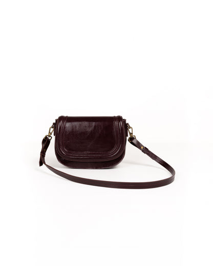 Crossbody Piel Charol Vino