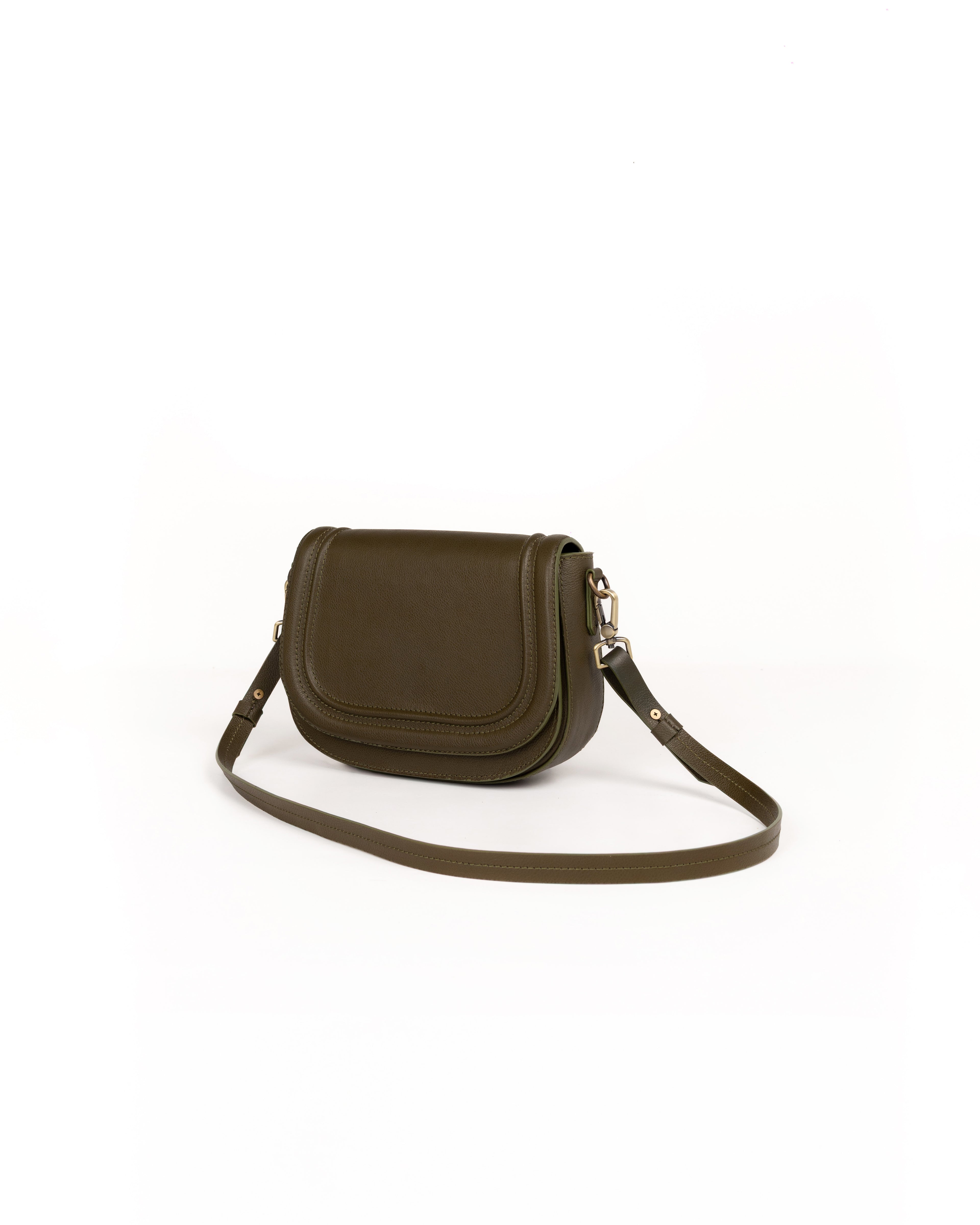 Crossbody Piel Verde Olivo