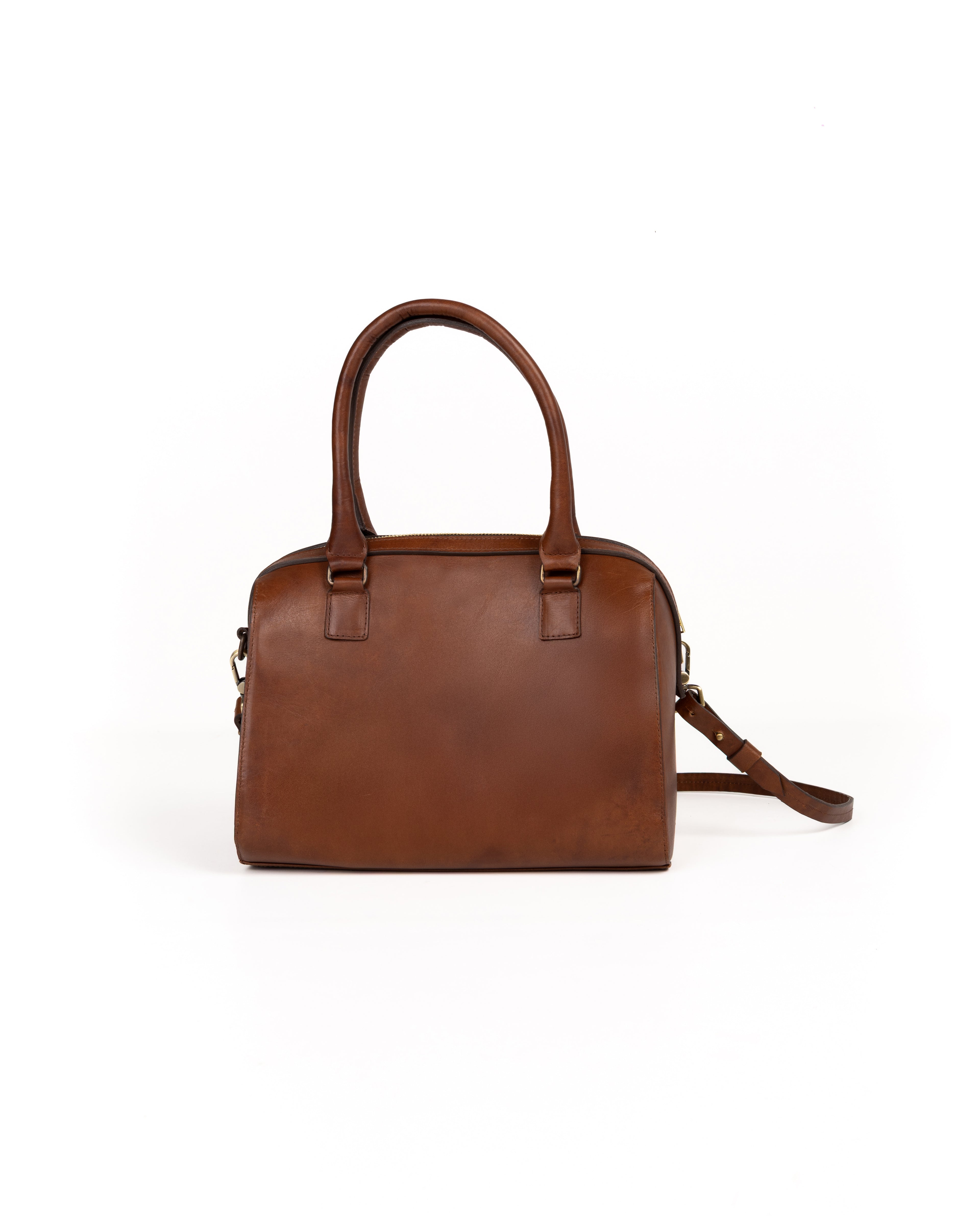 Bolso Bowling Bag Piel Caoba