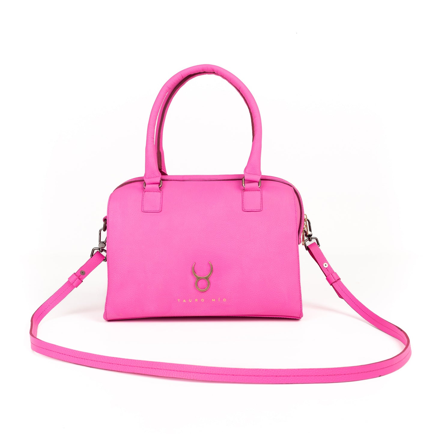 Bolso Bowling Bag Piel Fucsia