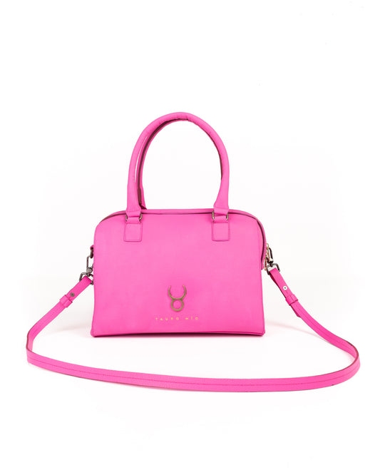 Bolso Bowling Bag Piel Fucsia