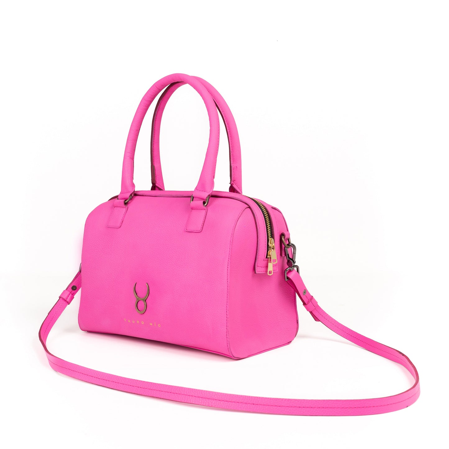 Bolso Bowling Bag Piel Fucsia