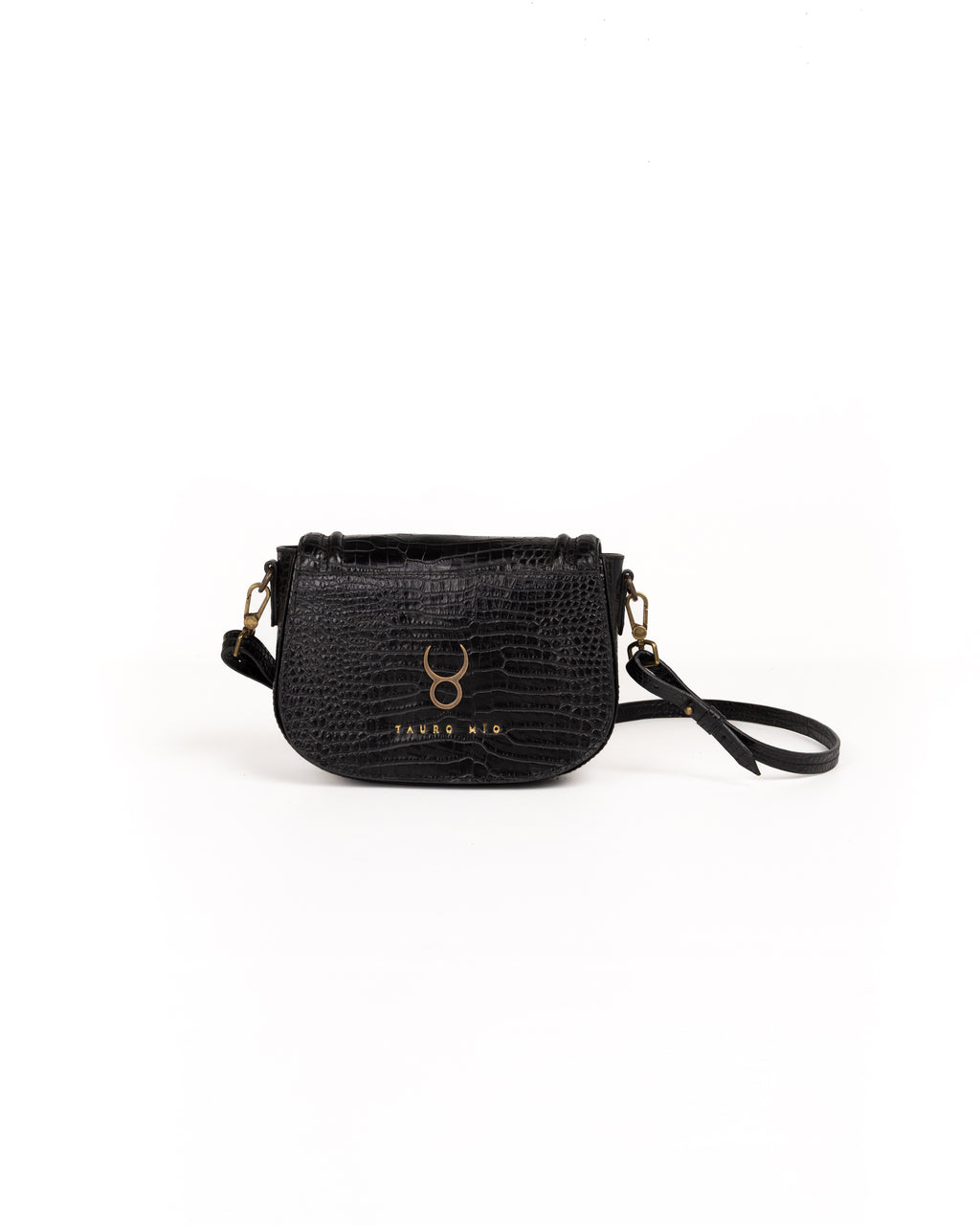 Jessie Crossbody Piel Estampado Aligator Negro