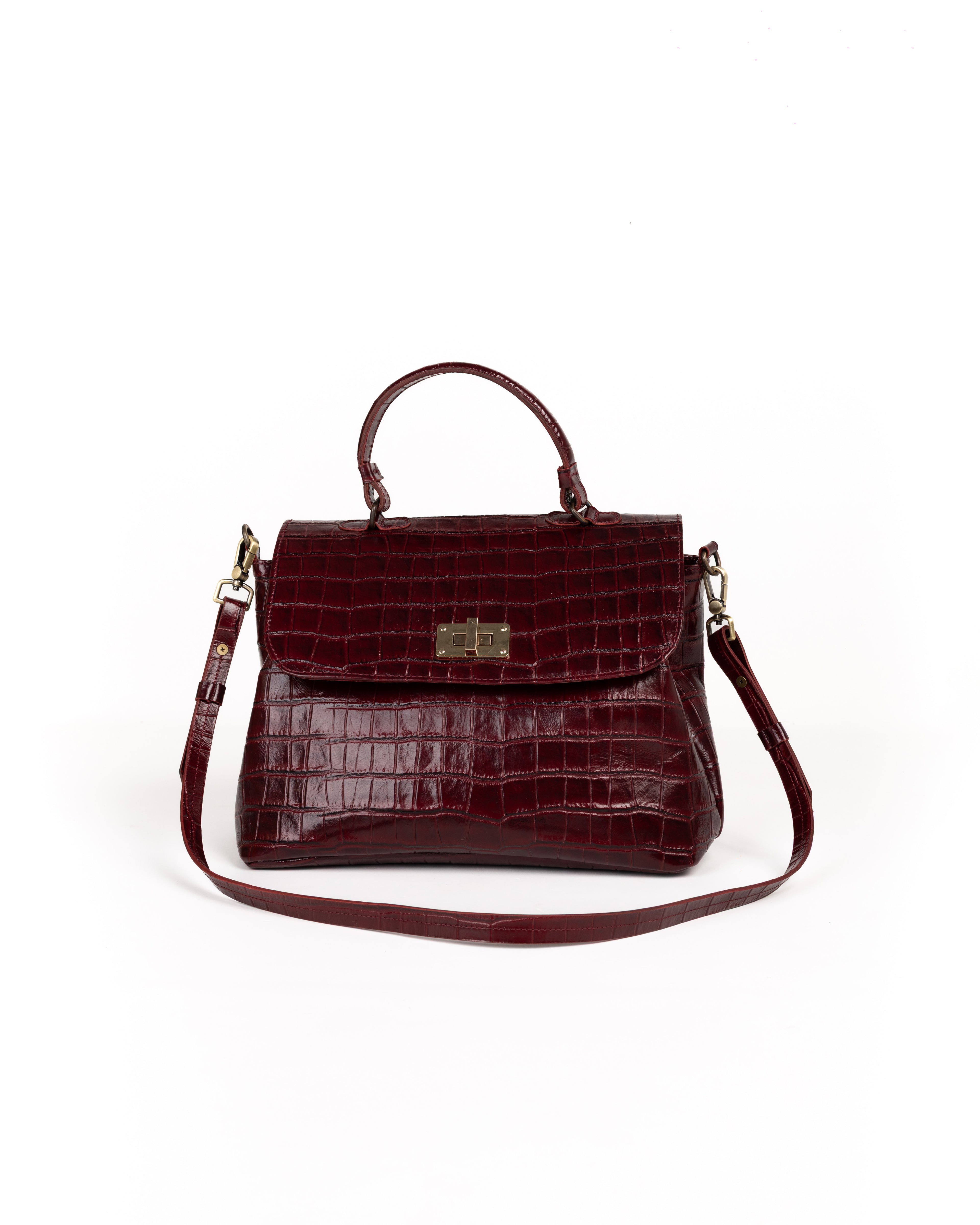 Bolso Doctor Bag Piel Estampado Coco Burdeos