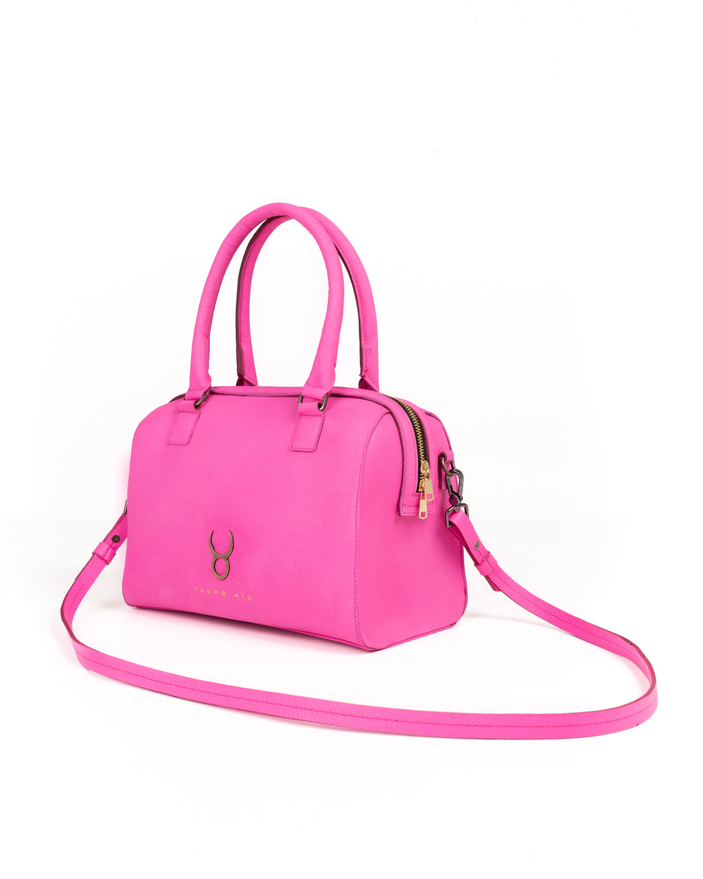 Bolso Bowling Bag Piel Fucsia