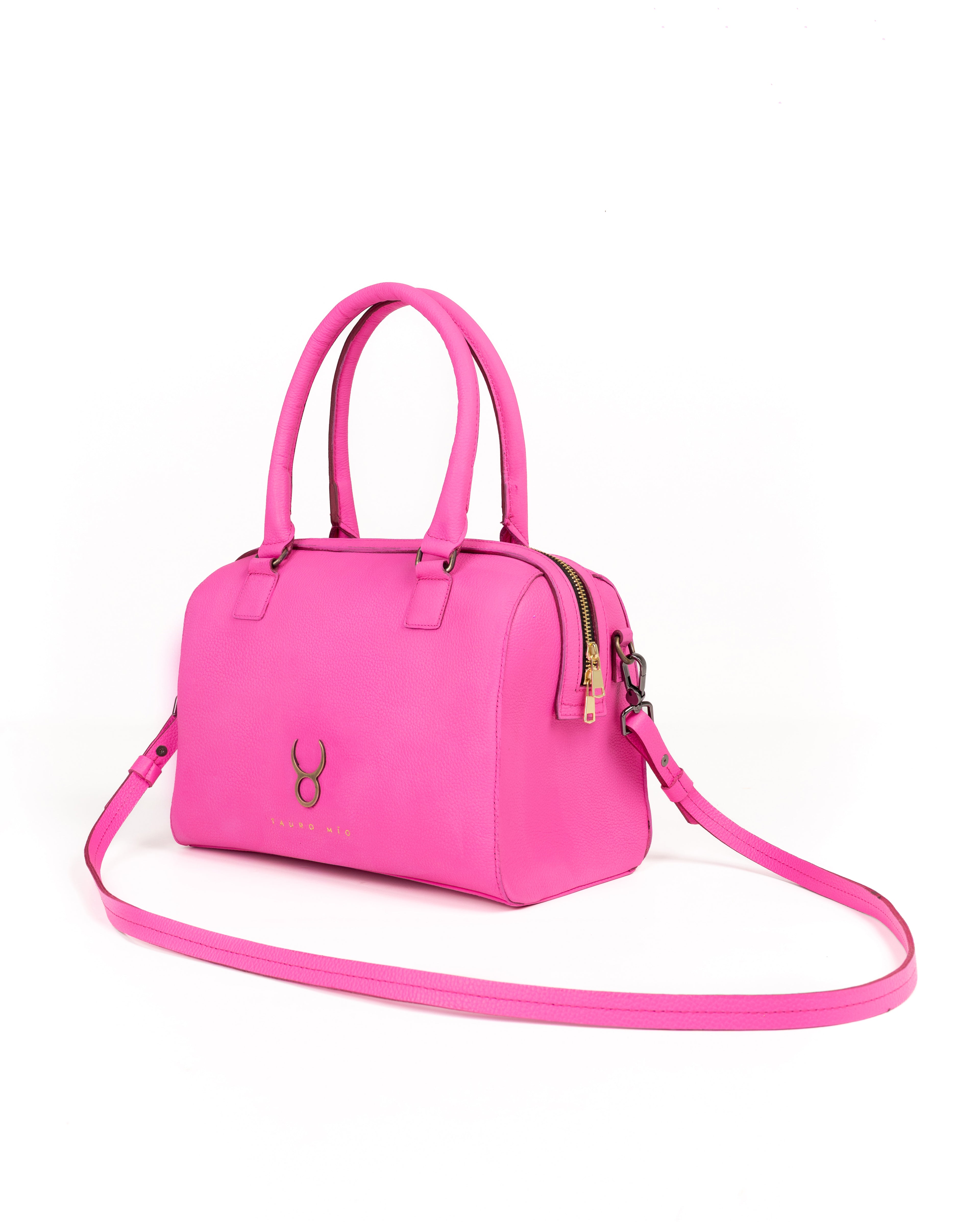 Bolso Bowling Bag Piel Fucsia