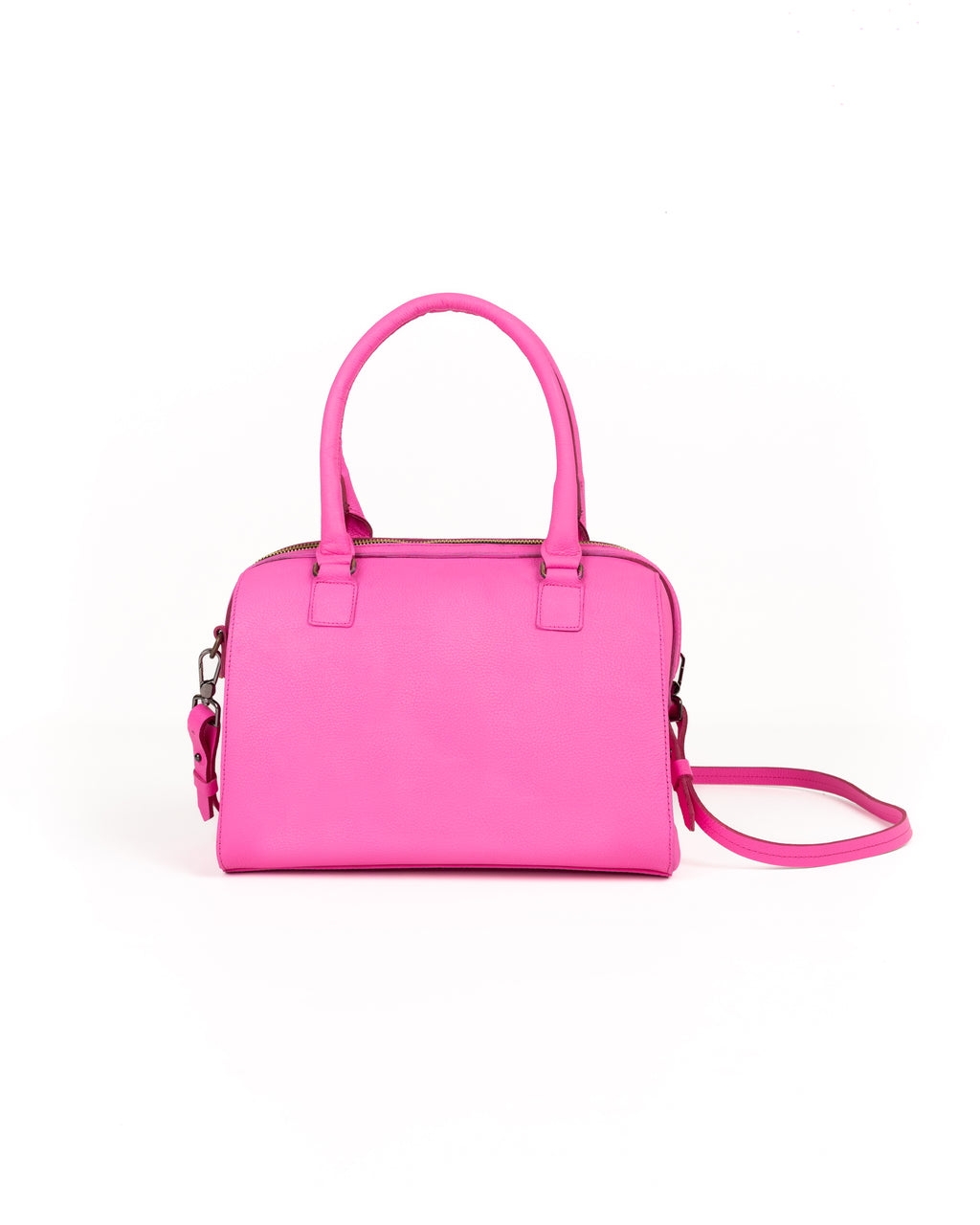 Bolso Bowling Bag Piel Fucsia