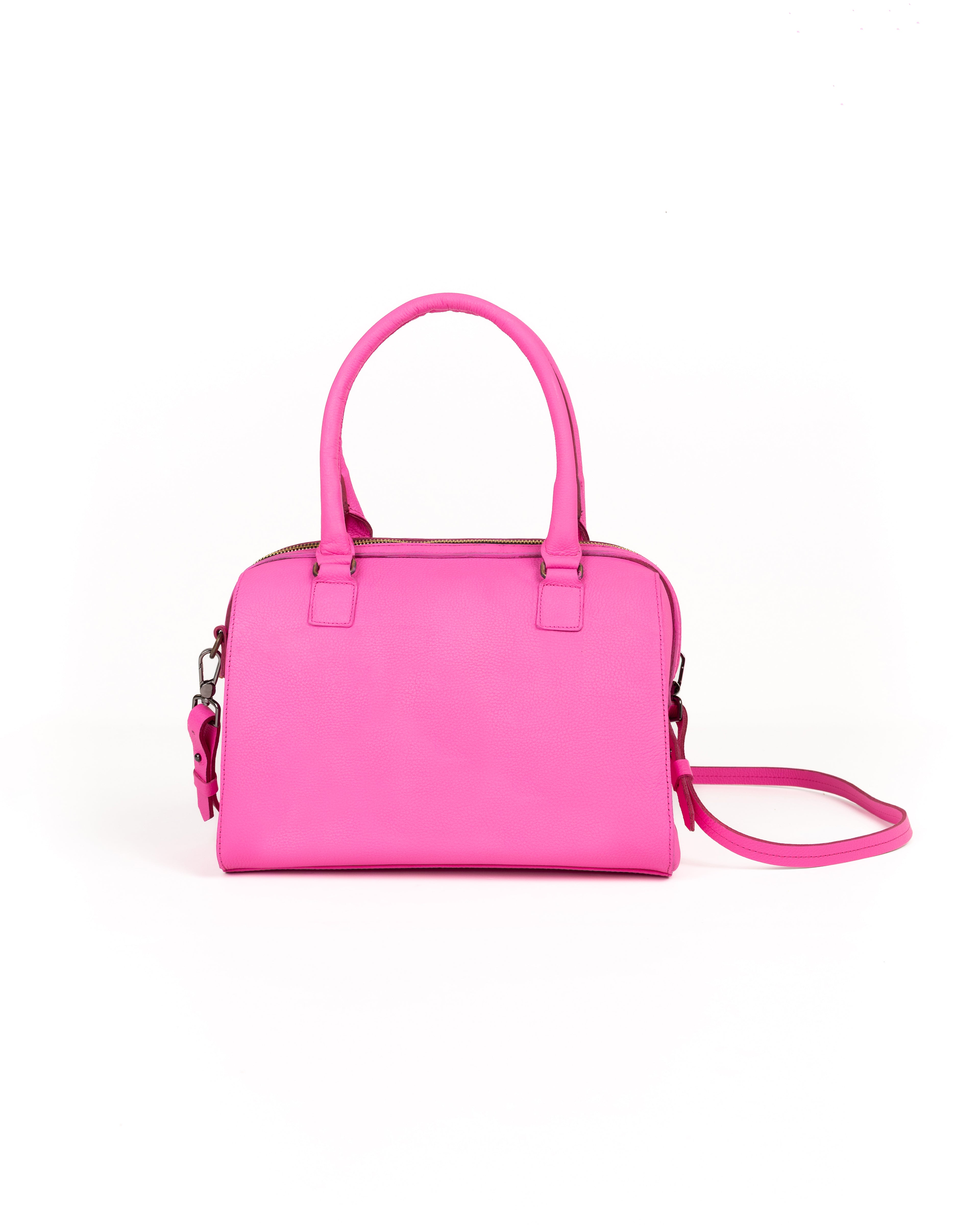 Bolso Bowling Bag Piel Fucsia