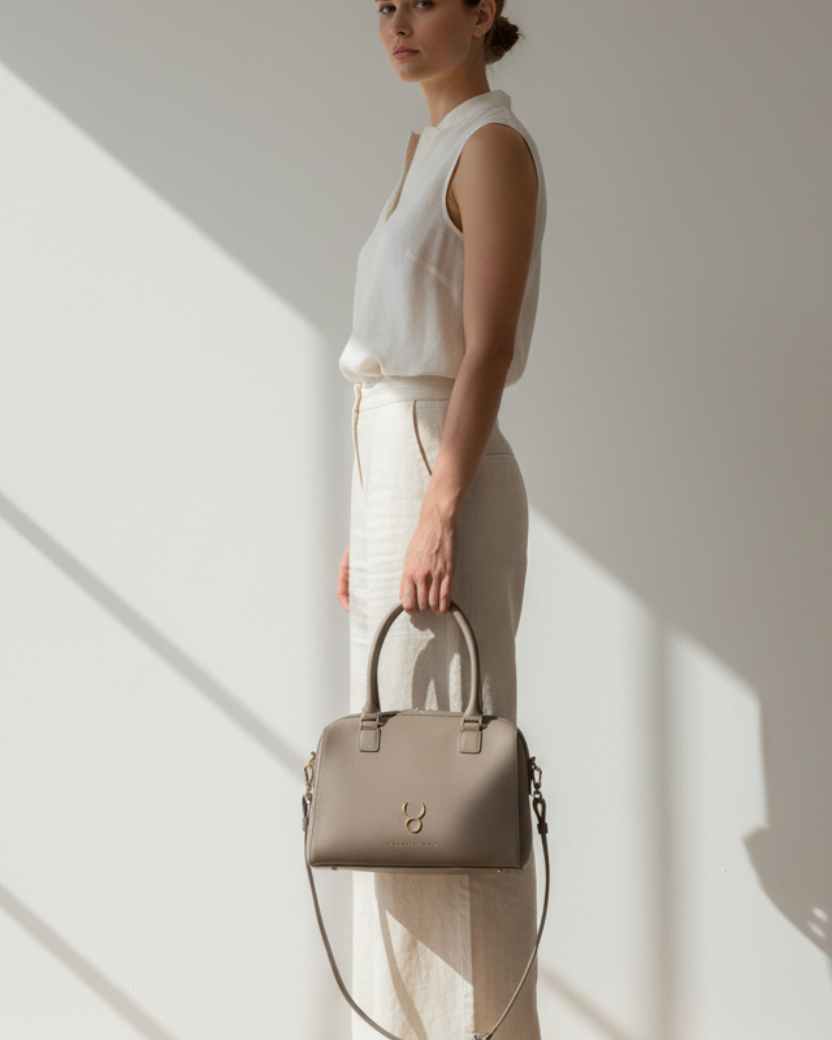 Bowling Bag Taupe Lifestyle