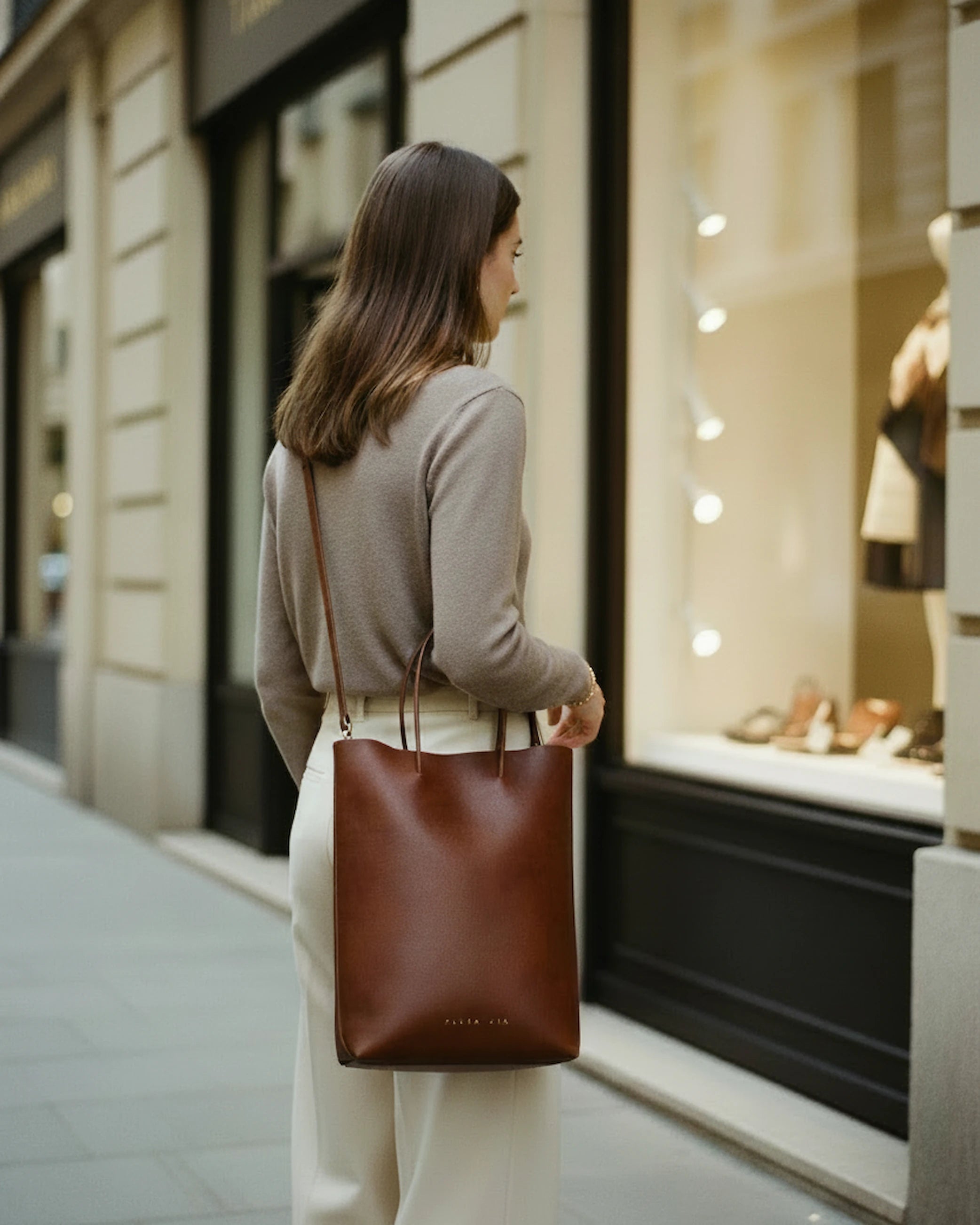 TAUROMIO Mahogany Leather Women's Square Bag