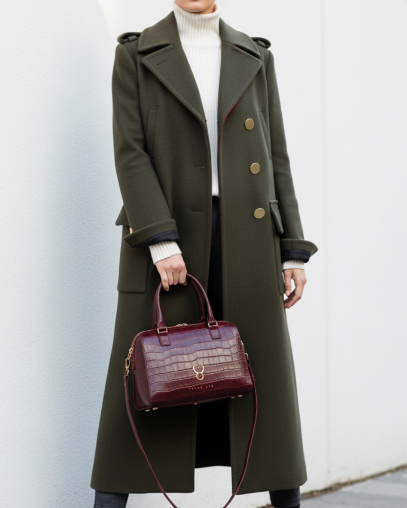 Coco Burdeos — Lifestyle look editorial invierno