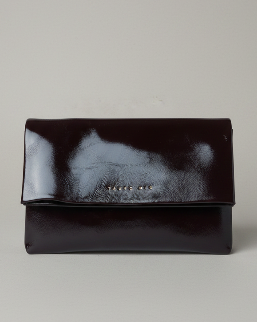 Coco Clutch Charol Vino - Bolsa completa sin cadena