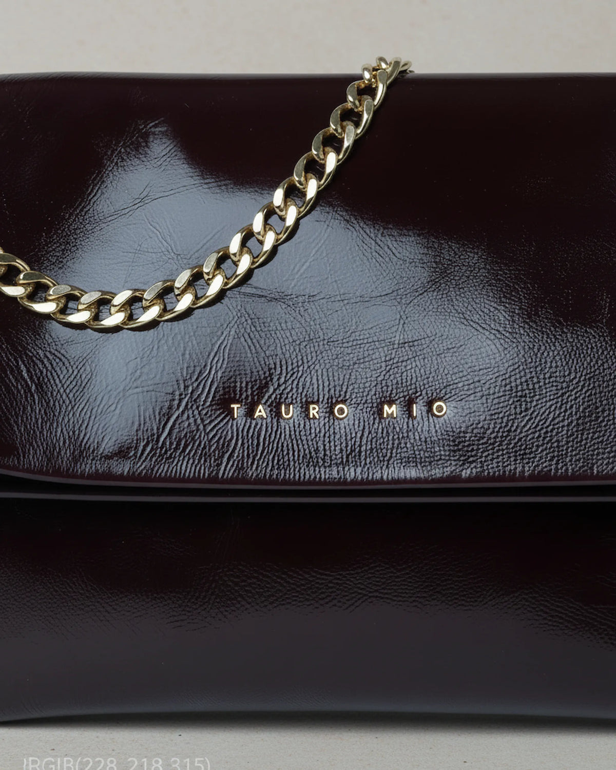 Bolso Coco Clutch Piel Charol Vino TAUROMIO