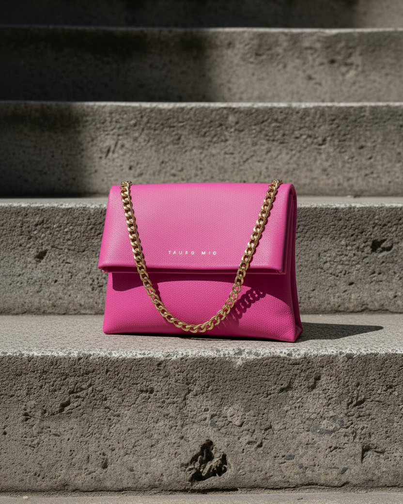 Coco Clutch Fucsia - Cadena cruzada al frente