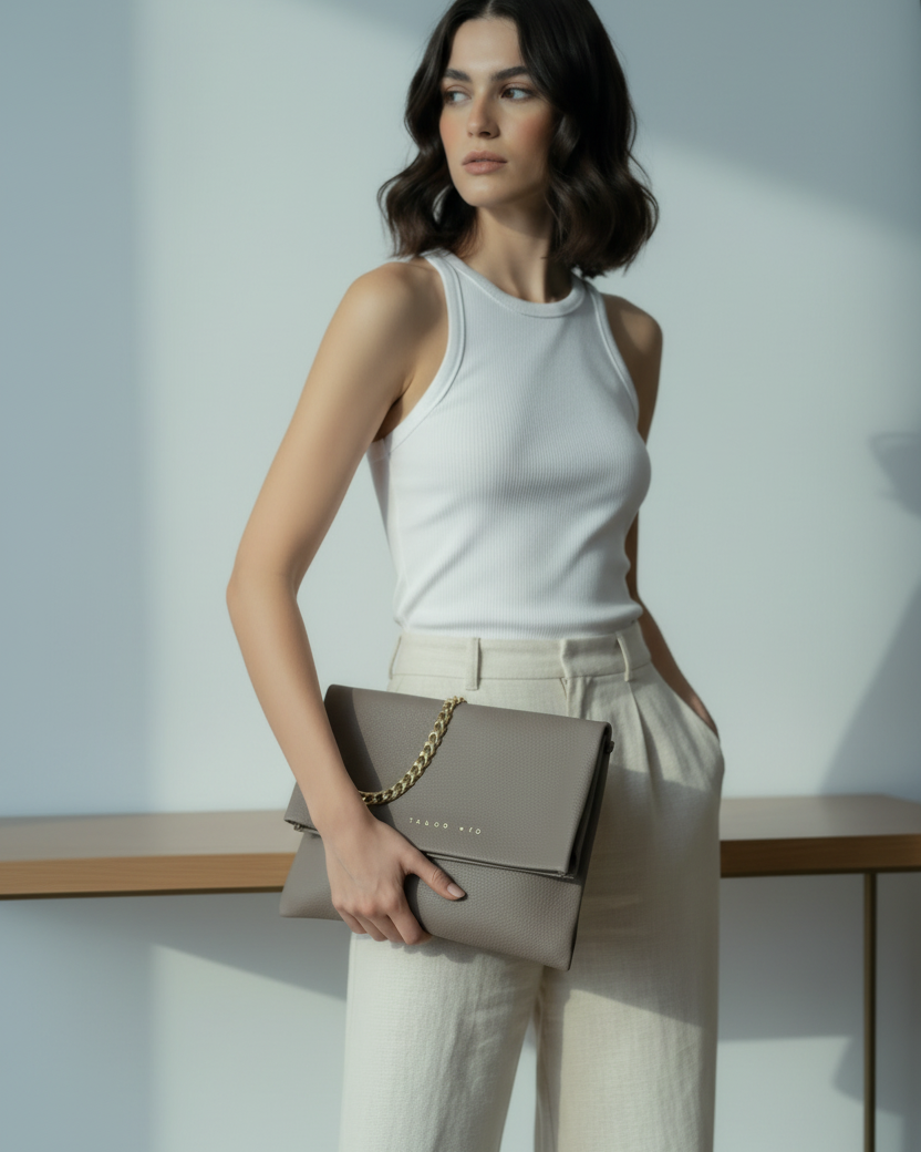 Coco Clutch Taupe - Luz Overcast