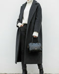 Women's Black Alligator Print Leather Bowling Bag TAUROMIO