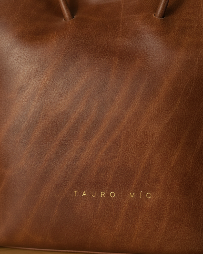 Half Tote caoba — Close up detalle patina