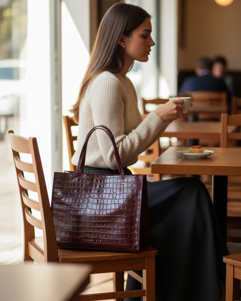 Rose Tote Coco Burdeos - Chica en Café