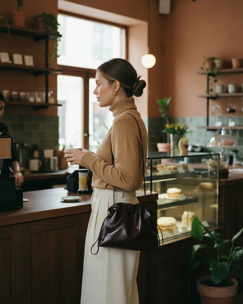 Bolso Antonia Charol Vino - Café de perfil