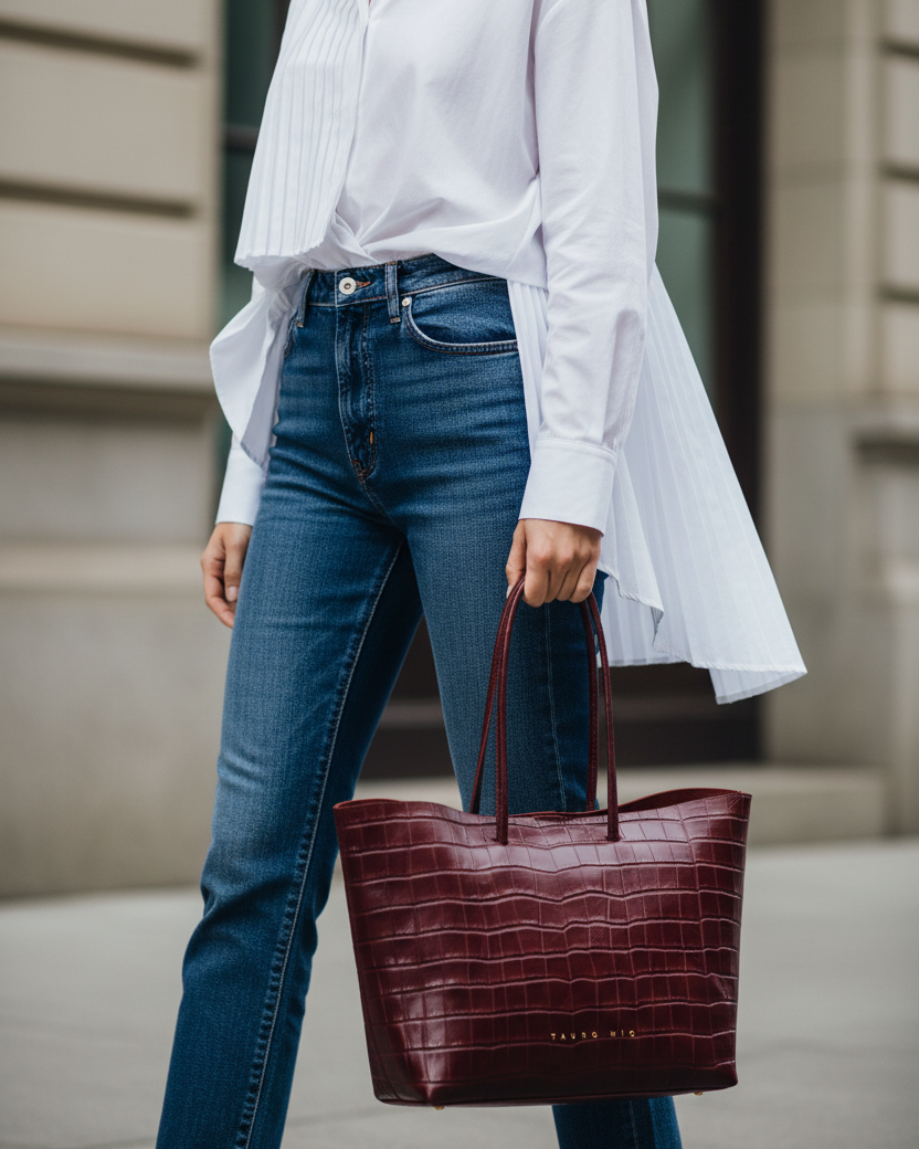 Half Tote Coco Burdeos - Influencer Calle