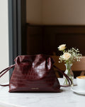 Antonia Slouchy Bordeaux Coco Print Leather Bag for Women TAUROMIO